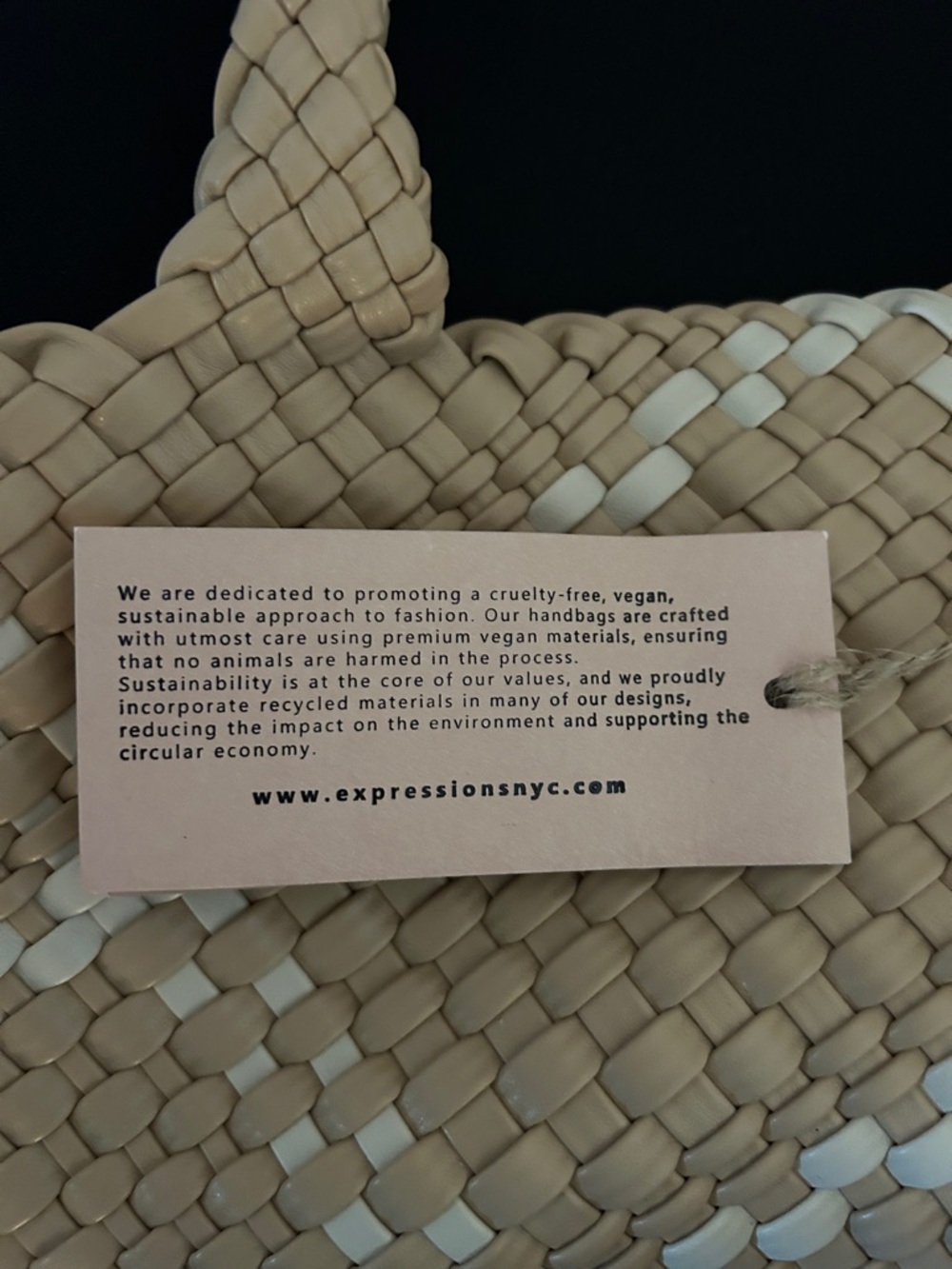 Braided Beige and White Woven Tote - Everyday Carry - Picture 4 of 9